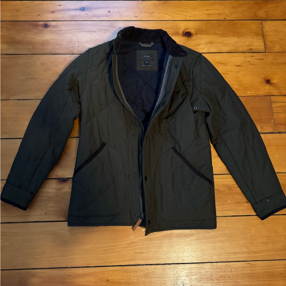 J. Crew Dark Green Quilted Jacket
